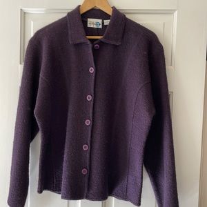 Cozy grape colored Boiled wool jacket